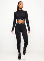 Gym King Impact 1/4 Zip Funnel Black Women Clothing J2PFB455 - Image 5