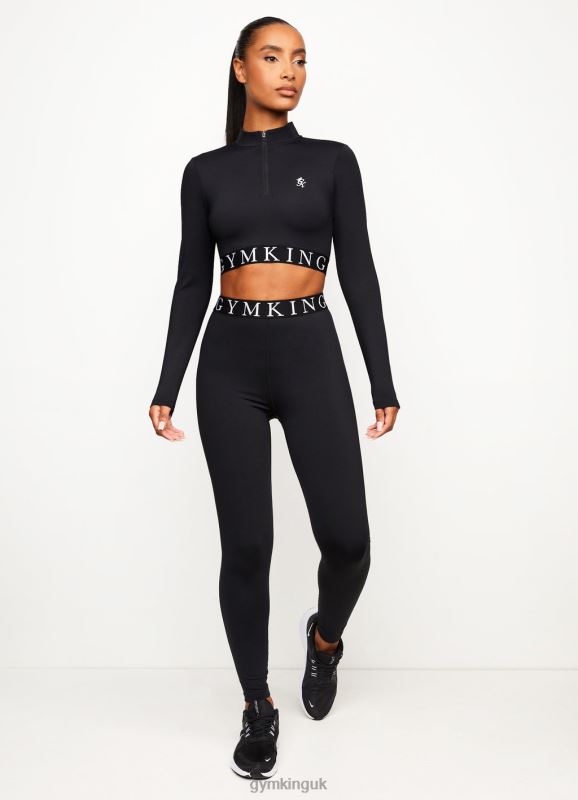Gym King Impact 1/4 Zip Funnel Black Women Clothing J2PFB455 - Image 5