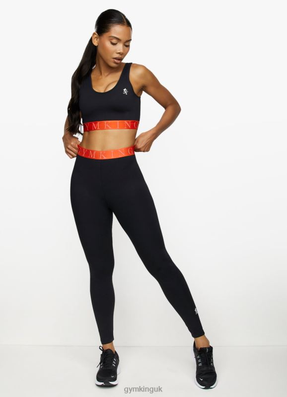 Gym King Impact Sports Bra Black/Chilli Red Women Clothing J2PFB586 - Image 3
