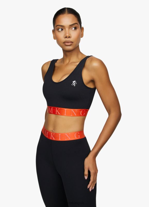 Gym King Impact Sports Bra Black/Chilli Red Women Clothing J2PFB586 - Image 4