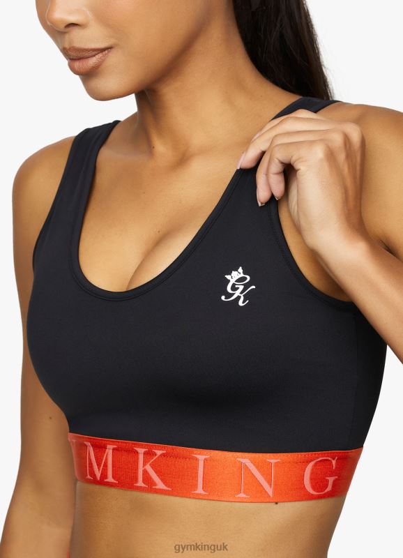 Gym King Impact Sports Bra Black/Chilli Red Women Clothing J2PFB586 - Image 6