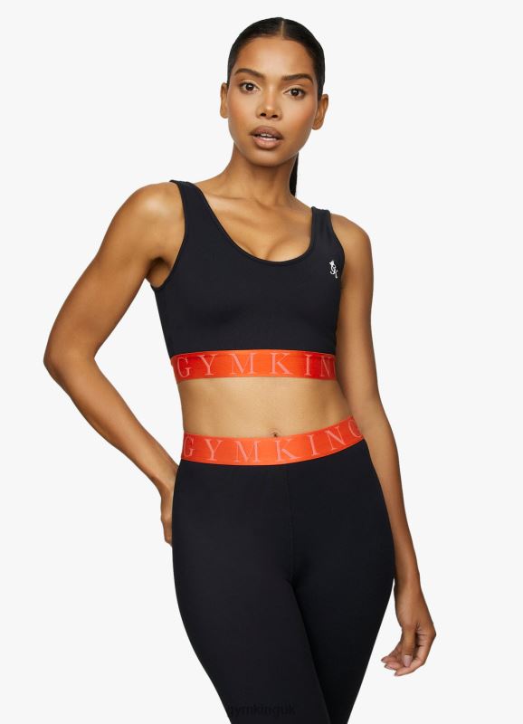 Gym King Impact Sports Bra Black/Chilli Red Women Clothing J2PFB586 - Image 1