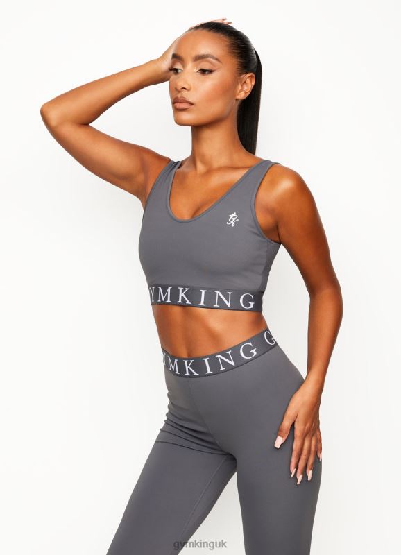 Gym King Impact Sports Bra Dark Grey Women Clothing J2PFB532 - Image 1