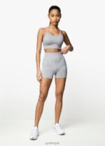 Gym King Intention 3 Inch Short Grey Marl/Cosmic Pink Women Clothing J2PFB517 - Image 4