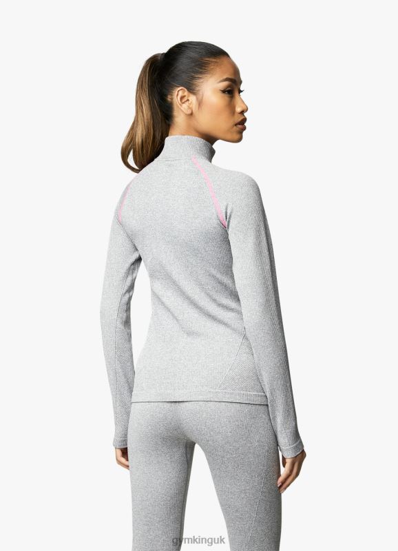 Gym King Intention Funnel Grey Marl/Cosmic Pink Women Clothing J2PFB443 - Image 2