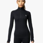 Gym King Intention Multi Rib 1/4 Funnel Black Women Clothing J2PFB437