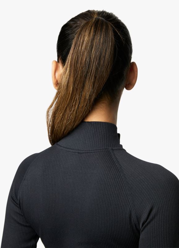 Gym King Intention Multi Rib 1/4 Funnel Black Women Clothing J2PFB437 - Image 7