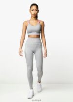 Gym King Intention Multi-Rib Legging Grey Marl/Cosmic Pink Women Clothing J2PFB331 - Image 3