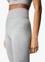 Gym King Intention Multi-Rib Legging Grey Marl/Cosmic Pink Women Clothing J2PFB331 - Image 4