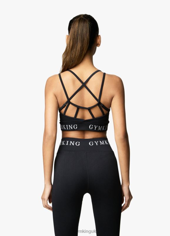 Gym King Intention Multi Rib Sports Bra Black Women Clothing J2PFB540 - Image 2