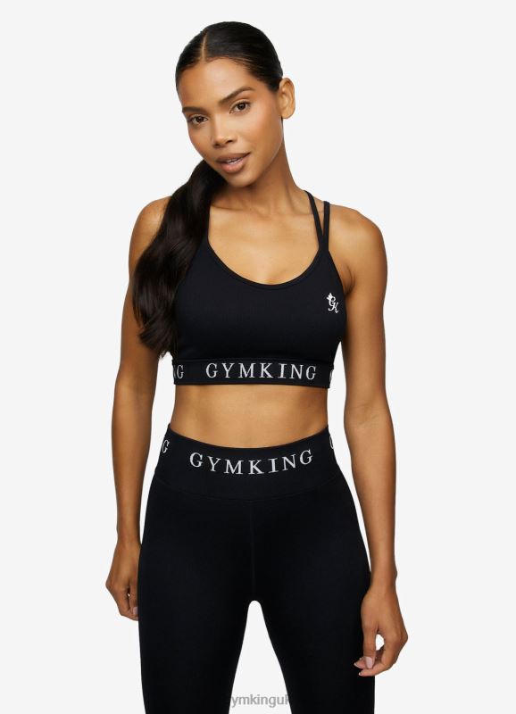 Gym King Intention Multi Rib Sports Bra Black Women Clothing J2PFB540 - Image 3