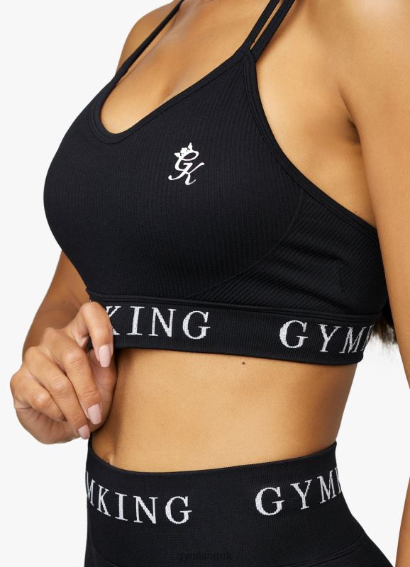 Gym King Intention Multi Rib Sports Bra Black Women Clothing J2PFB540 - Image 5