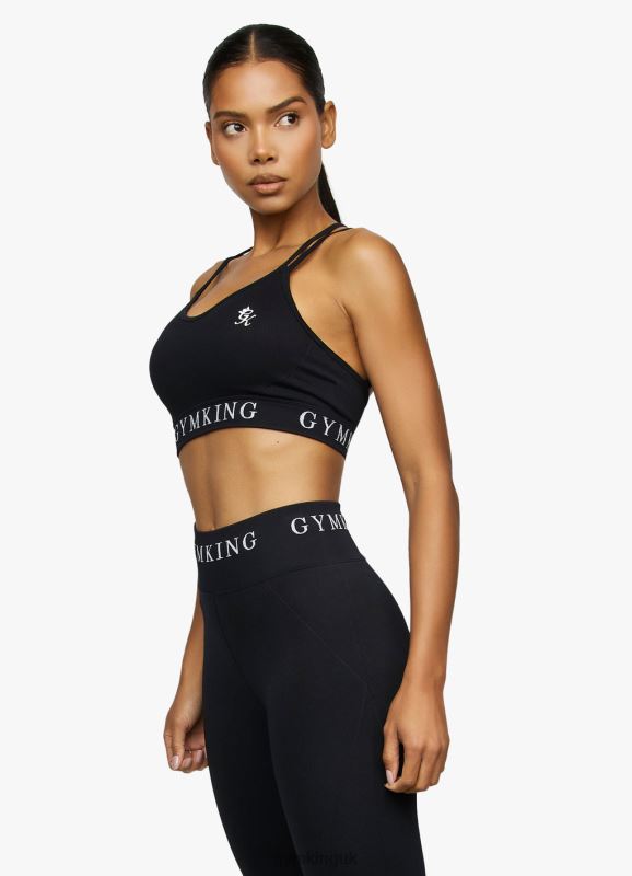Gym King Intention Multi Rib Sports Bra Black Women Clothing J2PFB540 - Image 8