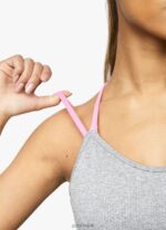 Gym King Intention Multi-Rib Sports Bra Grey Marl/Cosmic Pink Women Clothing J2PFB530 - Image 5