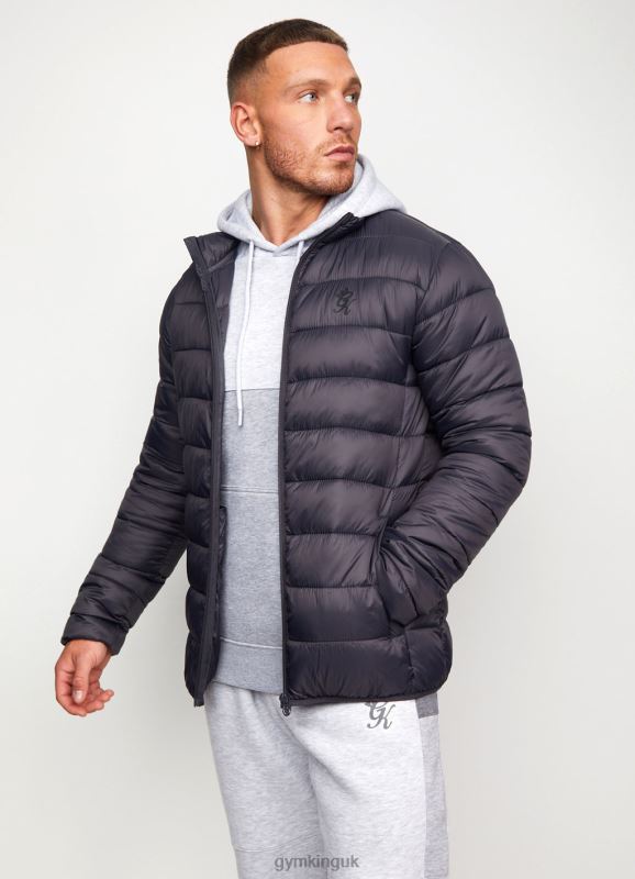 Gym King Lightweight Packaway Puffer Jacket Dark Grey Men Clothing J2PFB313 - Image 7
