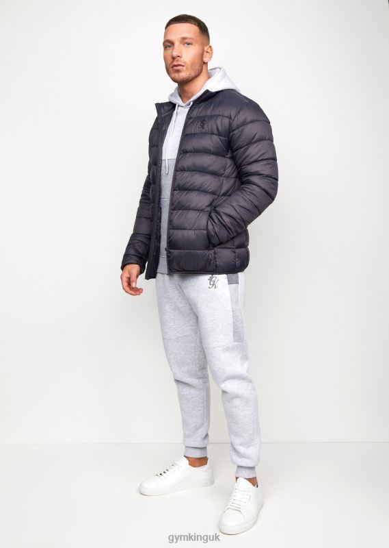 Gym King Lightweight Packaway Puffer Jacket Dark Grey Men Clothing J2PFB313 - Image 9