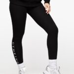 Gym King Linear Arch Jersey Legging Black Women Clothing J2PFB324