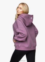 Gym King Linear Arch Oversized Hood Plum Women Clothing J2PFB625 - Image 2