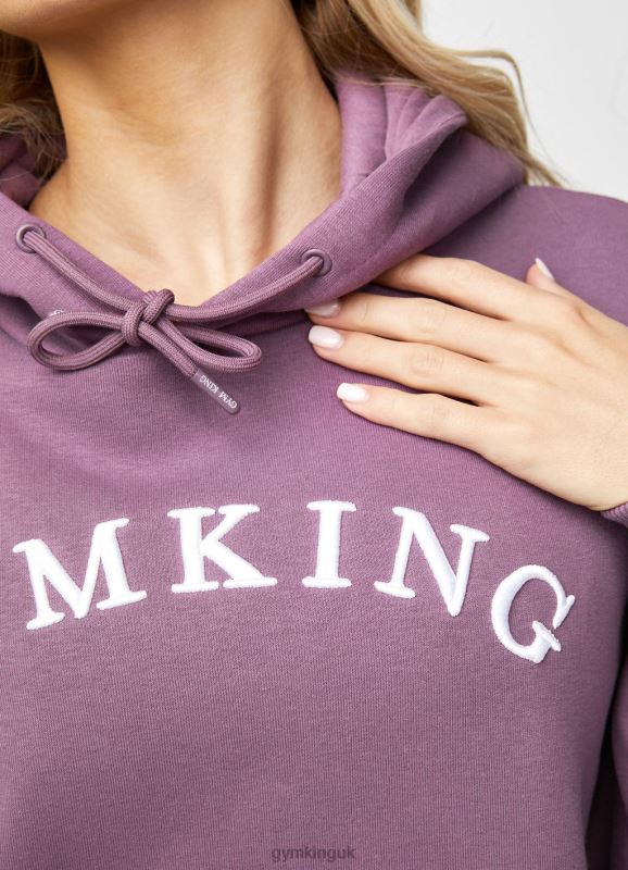 Gym King Linear Arch Oversized Hood Plum Women Clothing J2PFB625 - Image 6