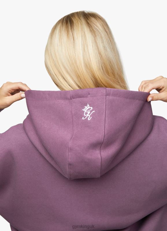 Gym King Linear Arch Oversized Hood Plum Women Clothing J2PFB625 - Image 8
