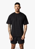 Gym King Linear Arch Tee Black Men Clothing J2PFB75 - Image 2