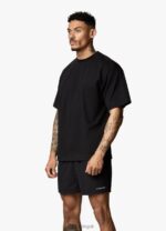 Gym King Linear Arch Tee Black Men Clothing J2PFB75 - Image 5