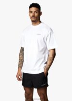 Gym King Linear Arch Tee White Men Clothing J2PFB71 - Image 3