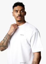 Gym King Linear Arch Tee White Men Clothing J2PFB71 - Image 6