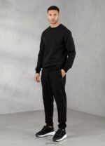 Gym King Linear Print Crew Tracksuit Black Men Clothing J2PFB256 - Image 2