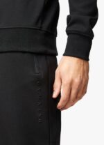 Gym King Linear Print Crew Tracksuit Black Men Clothing J2PFB256 - Image 4