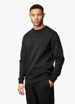 Gym King Linear Print Crew Tracksuit Black Men Clothing J2PFB256 - Image 7