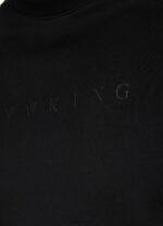 Gym King Linear Print Interlock Crew Black Men Clothing J2PFB225 - Image 4