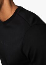 Gym King Linear Print Interlock Crew Black Men Clothing J2PFB225 - Image 8
