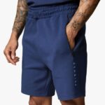 Gym King Linear Print Interlock Short Moonlight Blue Men Clothing J2PFB118