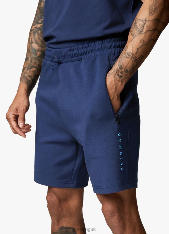 Gym King Linear Print Interlock Short Moonlight Blue Men Clothing J2PFB118 - Image 1