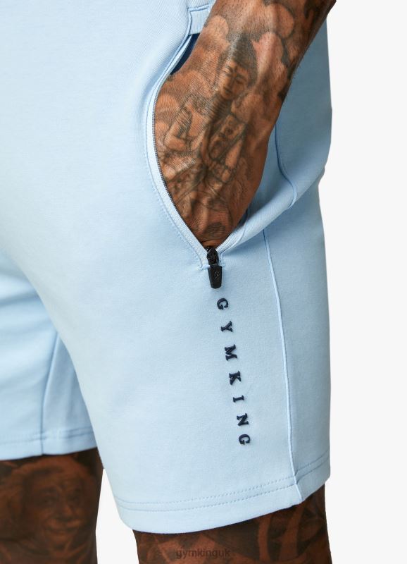 Gym King Linear Print Interlock Short Tranquil Blue Men Clothing J2PFB119 - Image 2