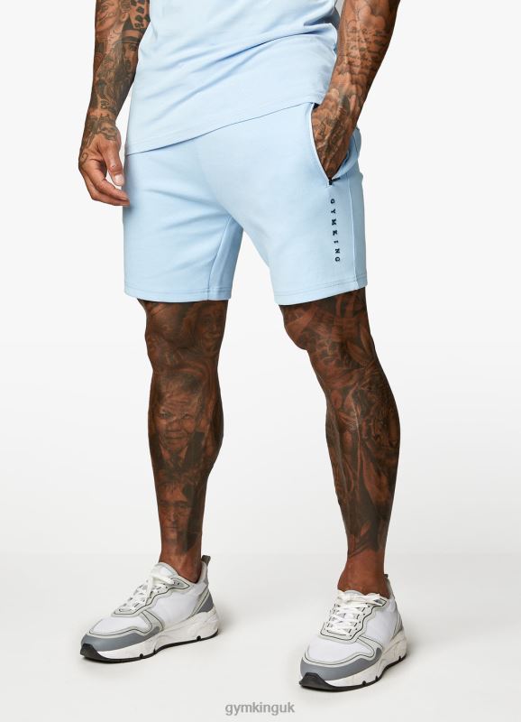 Gym King Linear Print Interlock Short Tranquil Blue Men Clothing J2PFB119 - Image 1