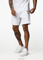 Gym King Linear Print Interlock Short White Men Clothing J2PFB120 - Image 2