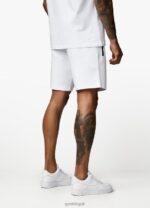 Gym King Linear Print Interlock Short White Men Clothing J2PFB120 - Image 4