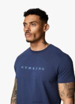 Gym King Linear Print Tee Moonlight Blue Men Clothing J2PFB37 - Image 3