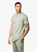 Gym King Linear Print Tee Soft Khaki Men Clothing J2PFB18 - Image 2
