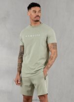 Gym King Linear Print Tee Soft Khaki Men Clothing J2PFB18