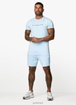 Gym King Linear Print Tee Tranquil Blue Men Clothing J2PFB36 - Image 2