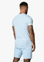 Gym King Linear Print Tee Tranquil Blue Men Clothing J2PFB36 - Image 4