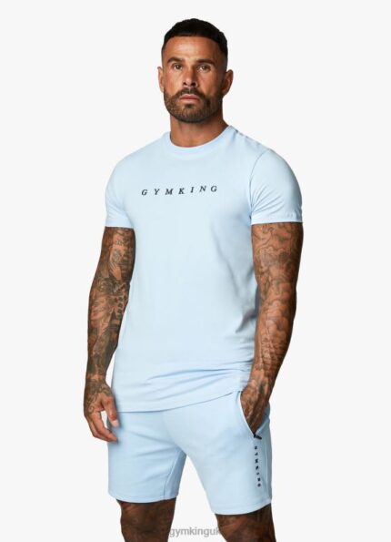 Gym King Linear Print Tee Tranquil Blue Men Clothing J2PFB36