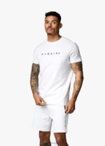Gym King Linear Print Tee White Men Clothing J2PFB65 - Image 5