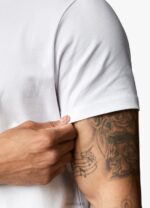 Gym King Linear Print Tee White Men Clothing J2PFB65 - Image 7