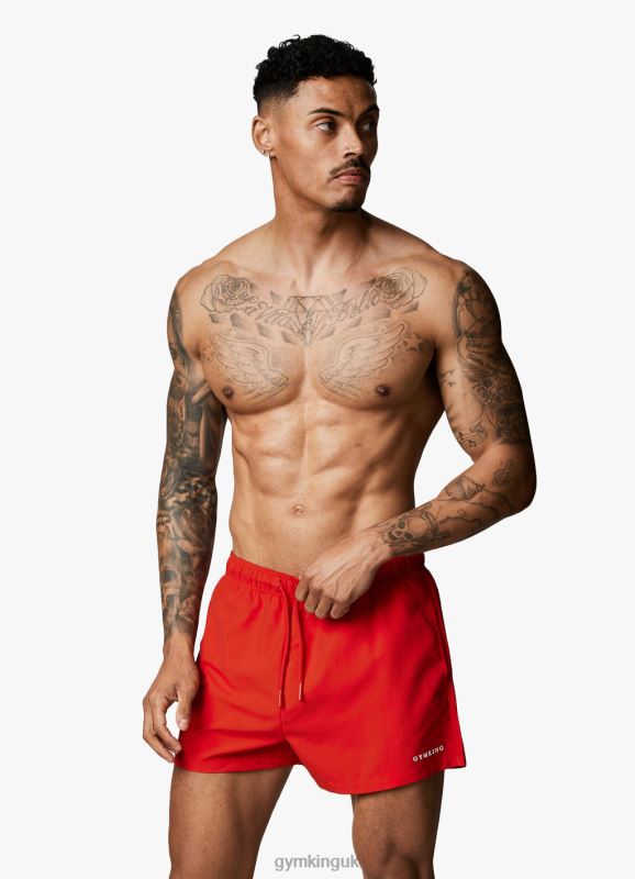 Gym King Linear Swim Short 4'' Chilli Red Men Clothing J2PFB161 - Image 4