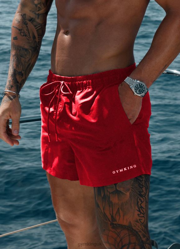 Gym King Linear Swim Short 4'' Chilli Red Men Clothing J2PFB161 - Image 1