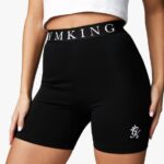 Gym King Linear Tape Cycle Short Black Women Clothing J2PFB499